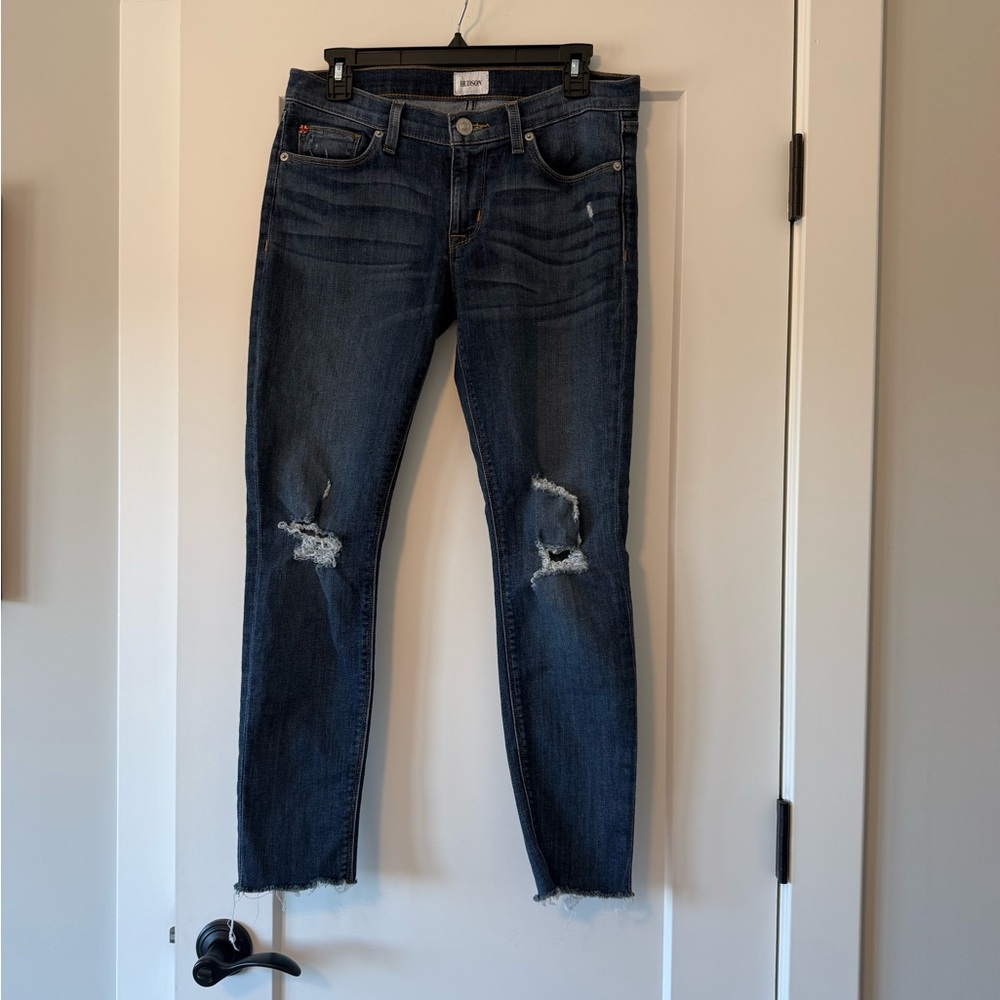 Hudson Jeans Dark Blue Distressed Skinny Jeans size 28